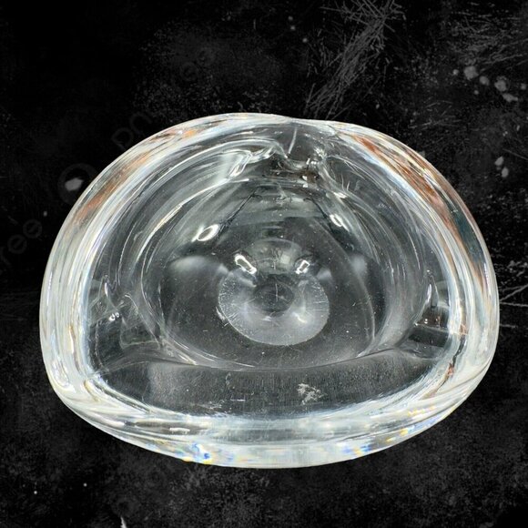 Venetian Clear Glass Dish Small Ashtray Made In Italy Manganese 365nm Green UV - Picture 4 of 16
